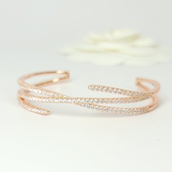 SueSue Jewelry - NEW Chic Sparkle Pave CZ Cuff Bracelet